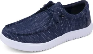Mens Casual Slip On Loafers - Machine Washable Boat Shoes - Comfortable Moc Toe Shoes for Men Blue 11
