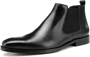 Men's Chelsea Boots，City Work Pointed Formal Shoes Outdoor Walking Cowhide Ankle Boots,Black B-43/UK 8.5/US 9