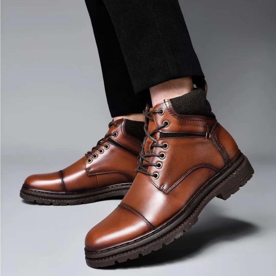 Men's Chukka Boots Genuine Leather Ankle Boot for Men Classic Casual Oxford Style Footwear