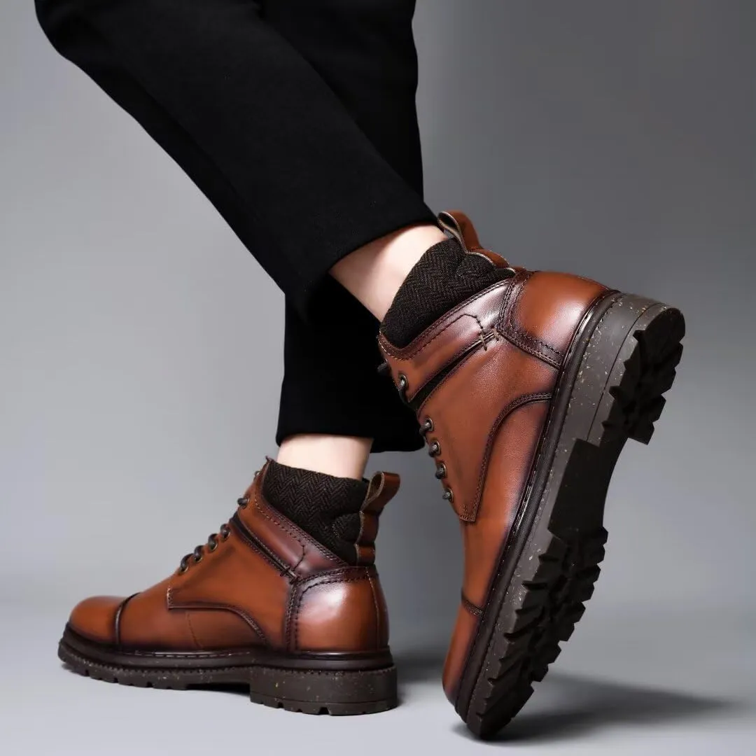 Men's Chukka Boots Genuine Leather Ankle Boot for Men Classic Casual Oxford Style Footwear