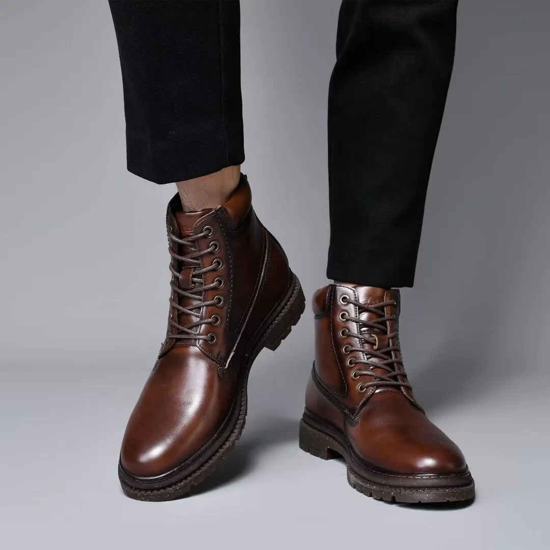 Men's Chukka Boots Genuine Leather Ankle Boot for Men Classic Casual Oxford Style Footwear
