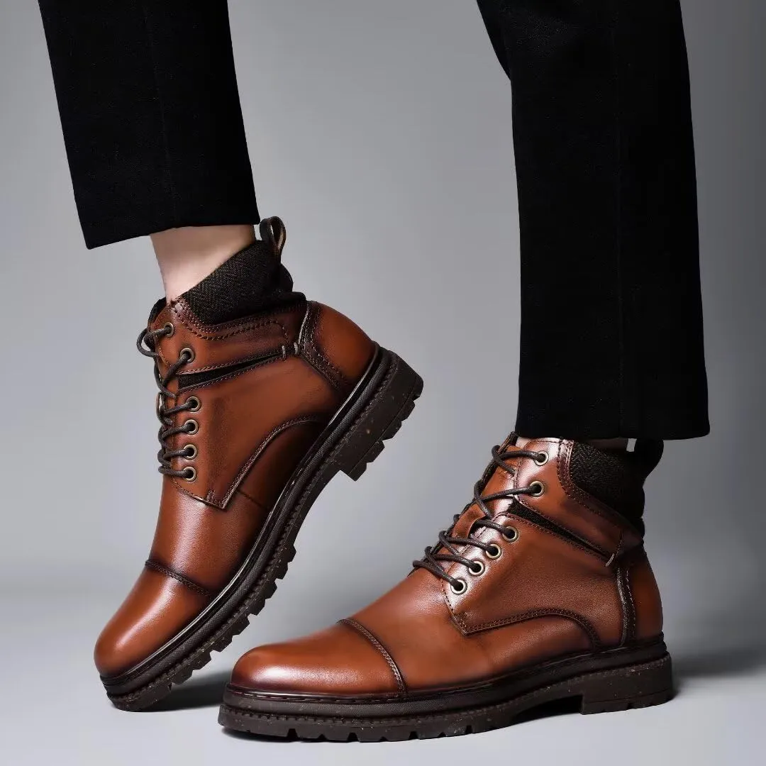 Men's Chukka Boots Genuine Leather Ankle Boot for Men Classic Casual Oxford Style Footwear