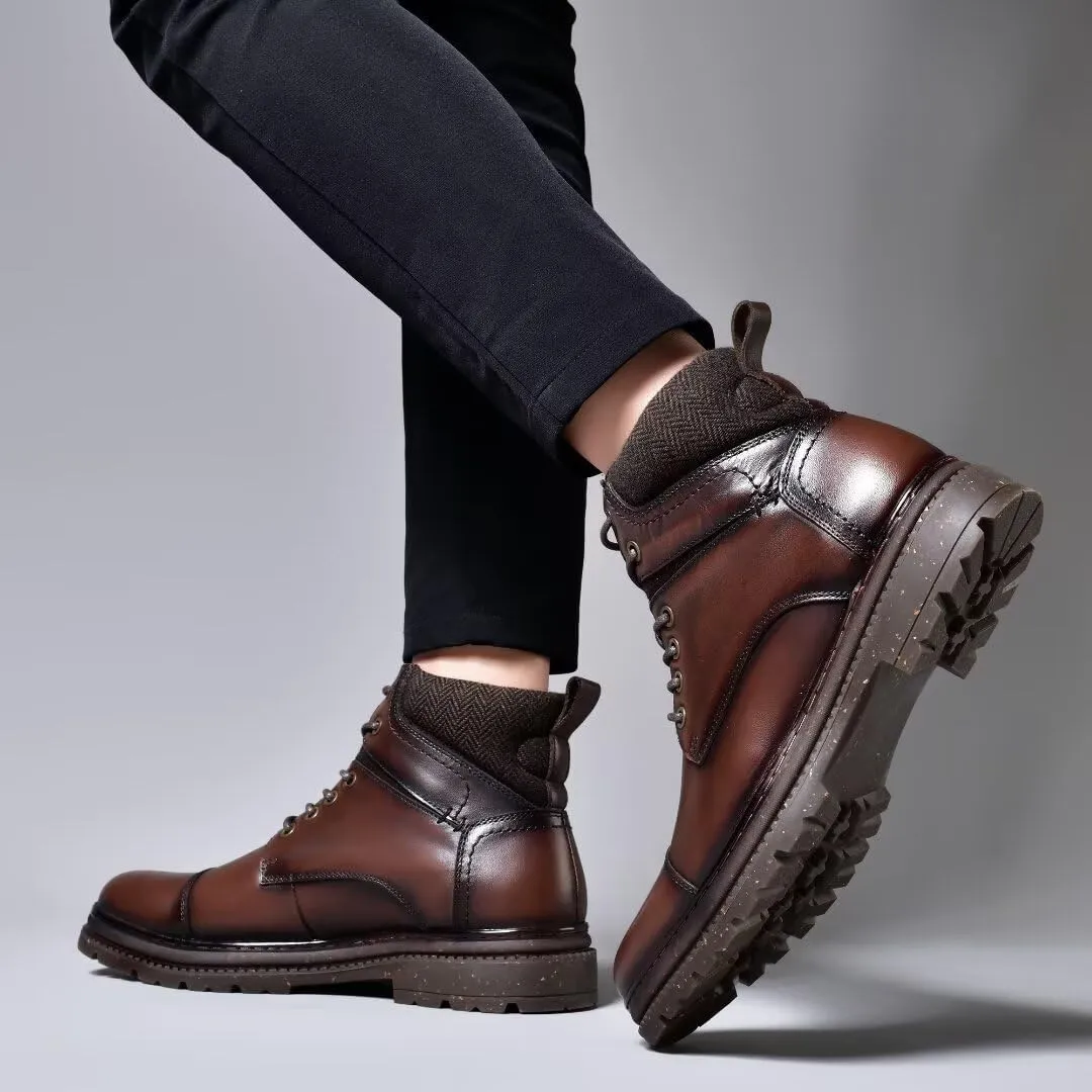 Men's Chukka Boots Genuine Leather Ankle Boot for Men Classic Casual Oxford Style Footwear