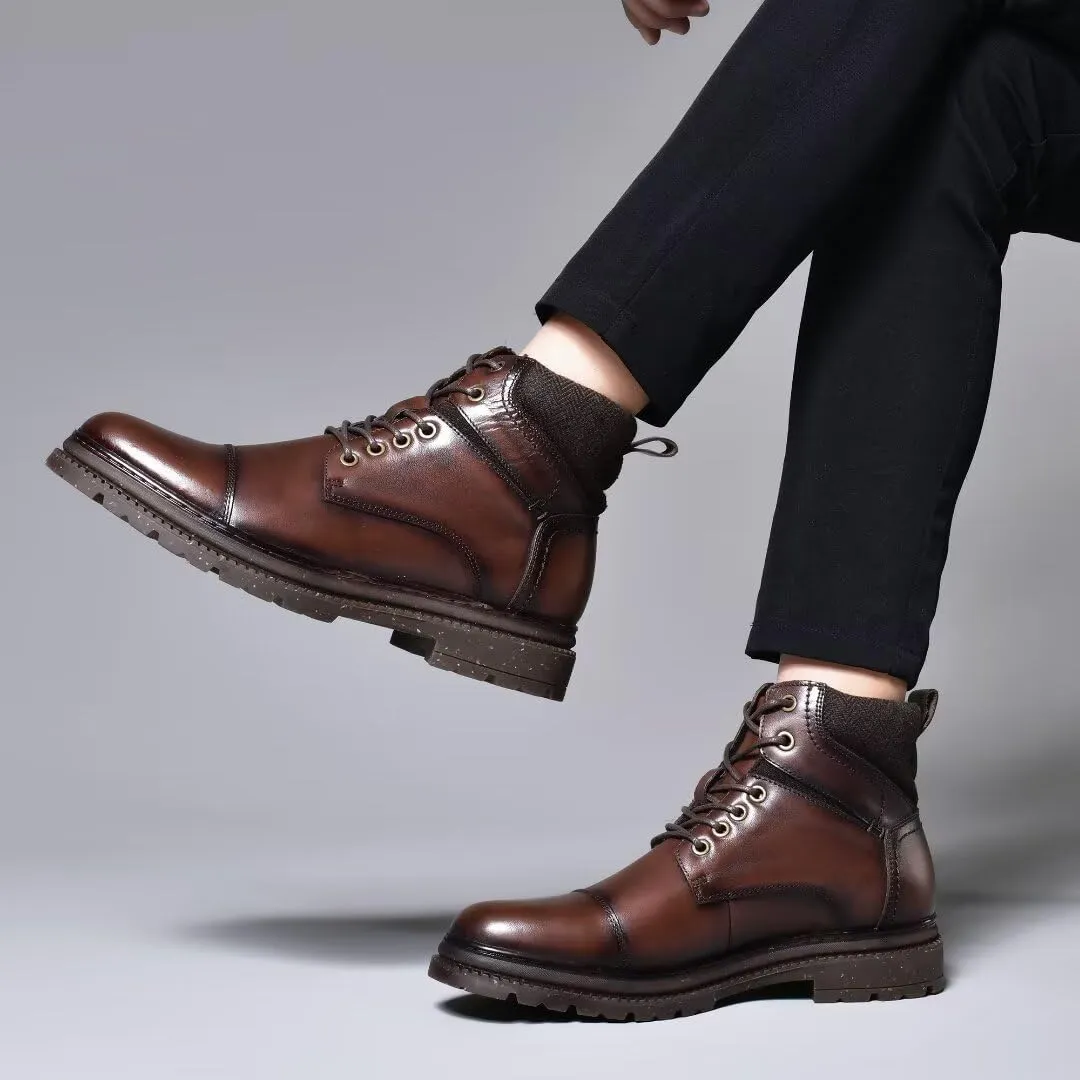 Men's Chukka Boots Genuine Leather Ankle Boot for Men Classic Casual Oxford Style Footwear