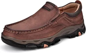 Men's Comfortable Waterproof Orthopedic Walking Shoes, Slip on Boots for Men Work Loafers, No Laces Lightweight Breathable Casual Sneaker, for Outdoor Hiking