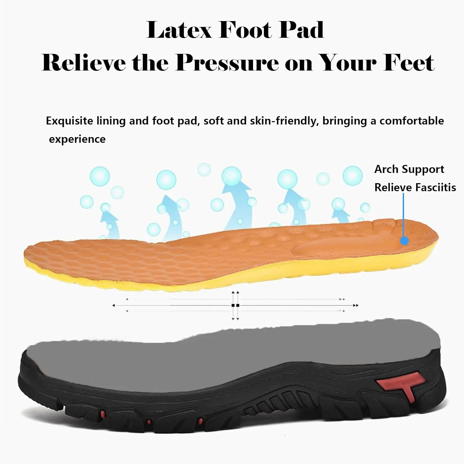 Men's Comfortable Waterproof Orthopedic Walking Shoes, Slip on Boots for Men Work Loafers, No Laces Lightweight Breathable Casual Sneaker, for Outdoor Hiking