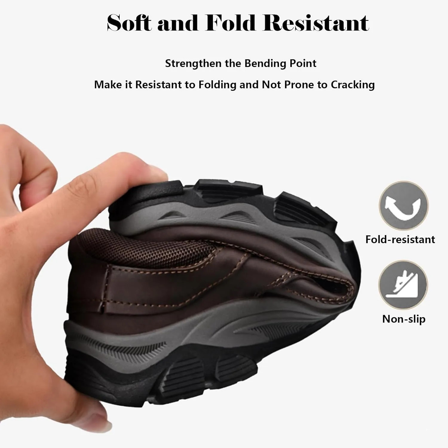 Men's Comfortable Waterproof Orthopedic Walking Shoes, Slip on Boots for Men Work Loafers, No Laces Lightweight Breathable Casual Sneaker, for Outdoor Hiking
