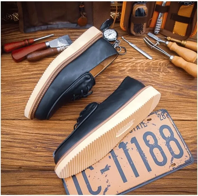 Mens Commuter Slip-Resistant Lightweight Breathable Easy to Walk for Men's Outdoor Activities Comfortable Cowhide Soles Non-Slip Walking Loafers Shoes for Driving Wedding Indoor Size