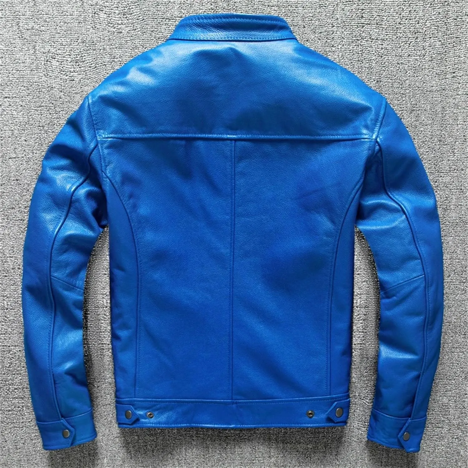 Men’s Cowhide Leather Jacket Cool Weather Slim Fit Motorcycle Coat