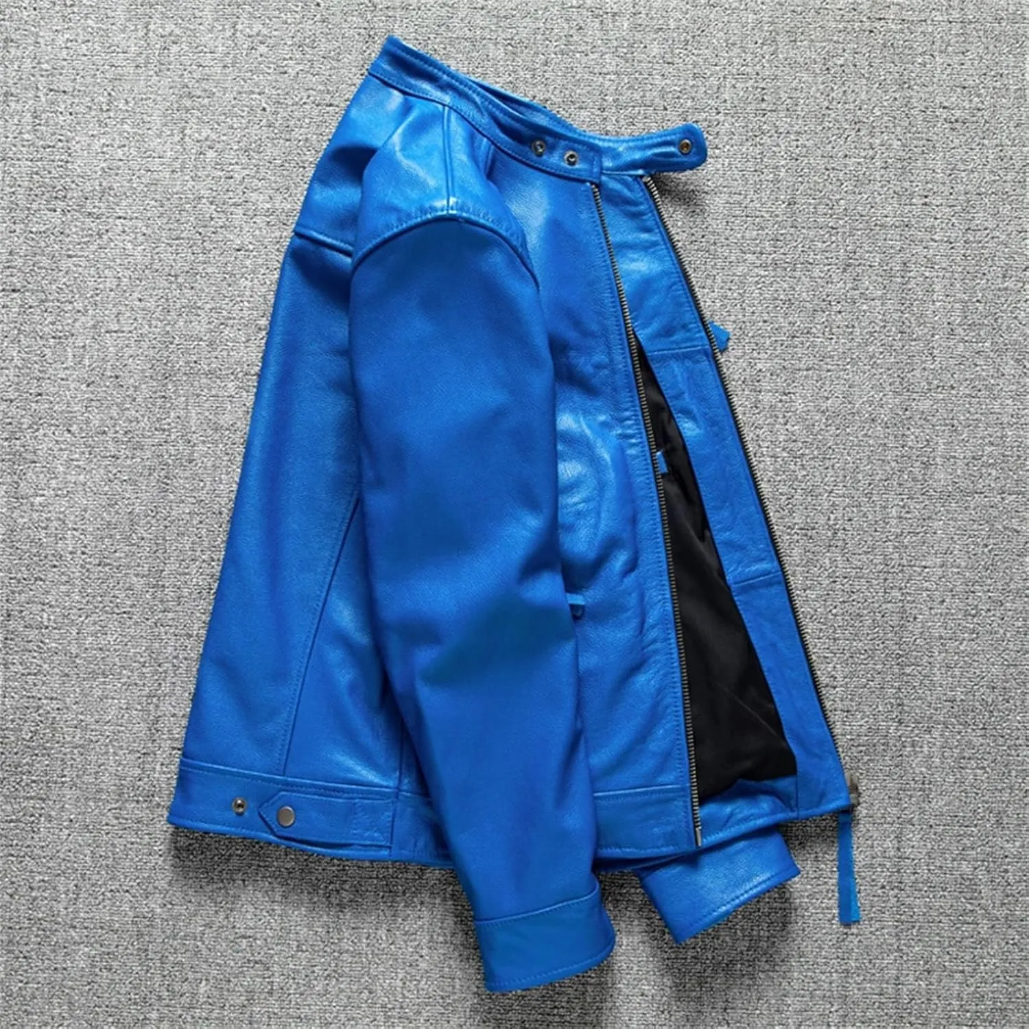 Men’s Cowhide Leather Jacket Cool Weather Slim Fit Motorcycle Coat