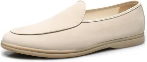 Men's Fashion Suede Leather Slip On Penny Loafers Casual Driving Shoes Moccasins Dress Shoes Comfortable Round Toe Breathable Formal Shoes for Prom Wedding Business