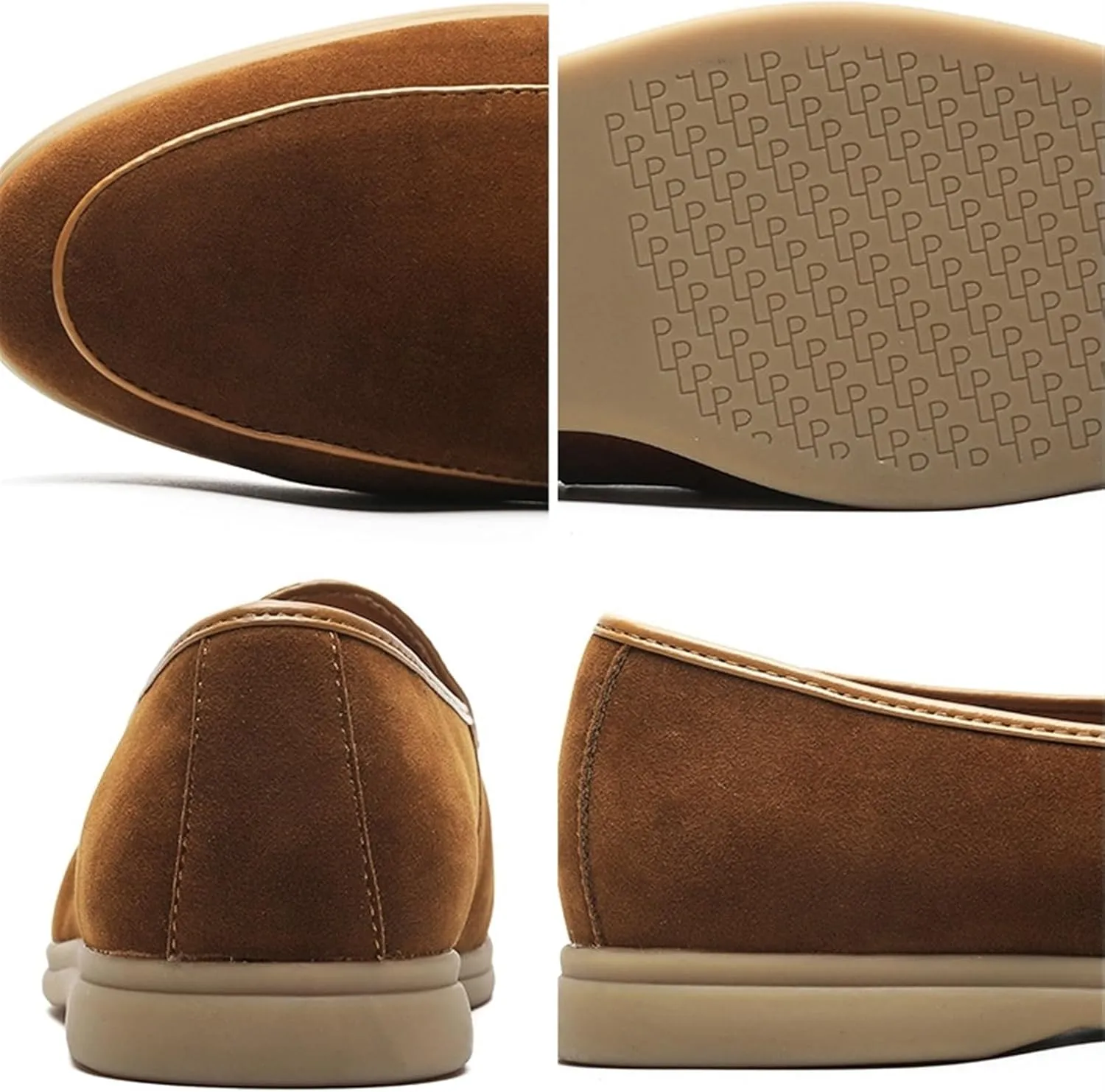 Men's Fashion Suede Leather Slip On Penny Loafers Casual Driving Shoes Moccasins Dress Shoes Comfortable Round Toe Breathable Formal Shoes for Prom Wedding Business