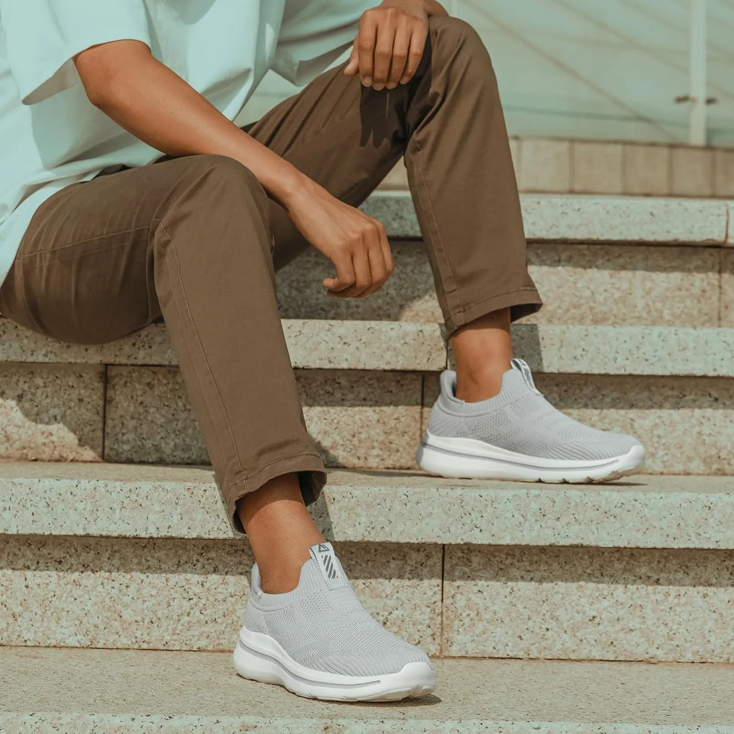 Men's Hands-Free Slip On Sneakers | Laceless Walking Shoes for Gym/Travel/Office