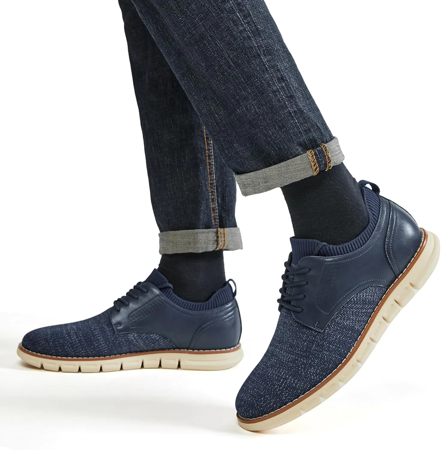 Men's Lightweight Dress Sneakers Comfortable Breeze Shoes Breathable Leisure Oxford Shoes for Business Casual and Walking with Arch Support