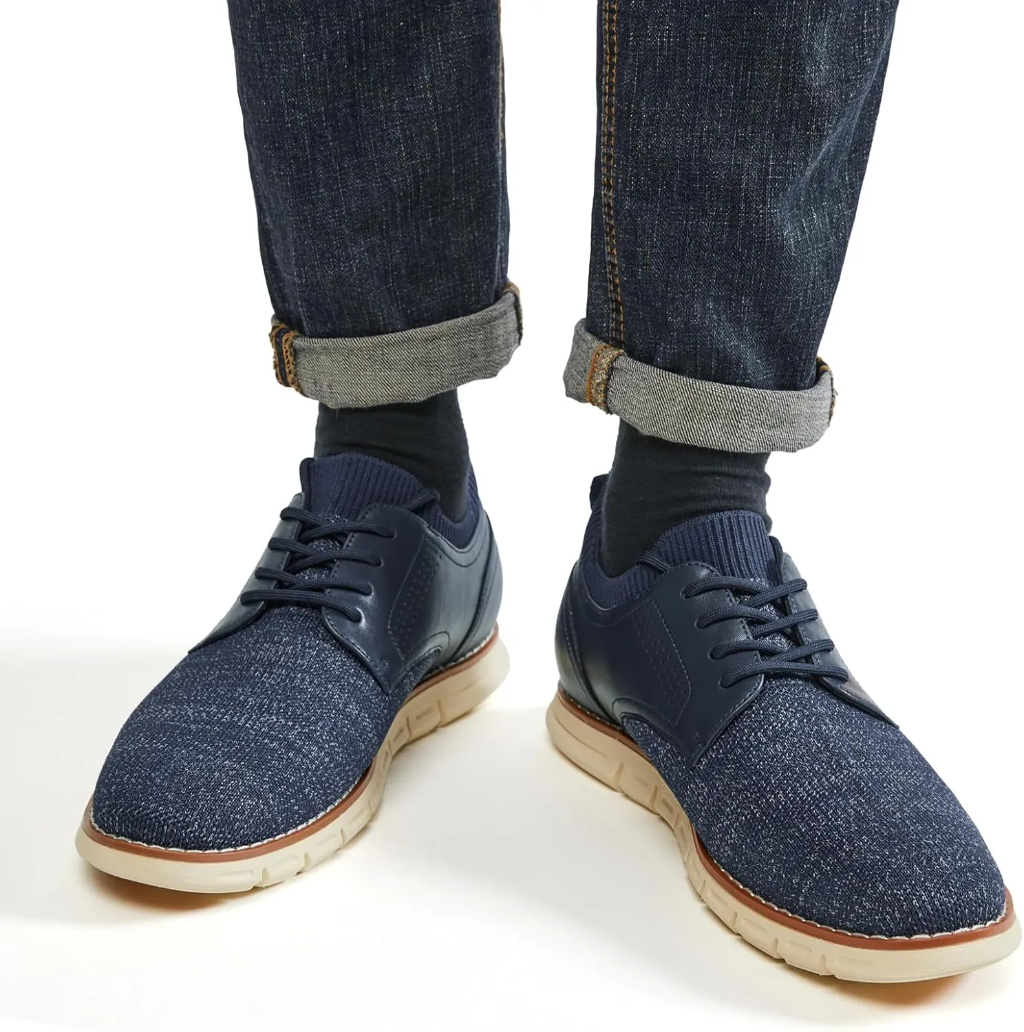 Men's Lightweight Dress Sneakers Comfortable Breeze Shoes Breathable Leisure Oxford Shoes for Business Casual and Walking with Arch Support