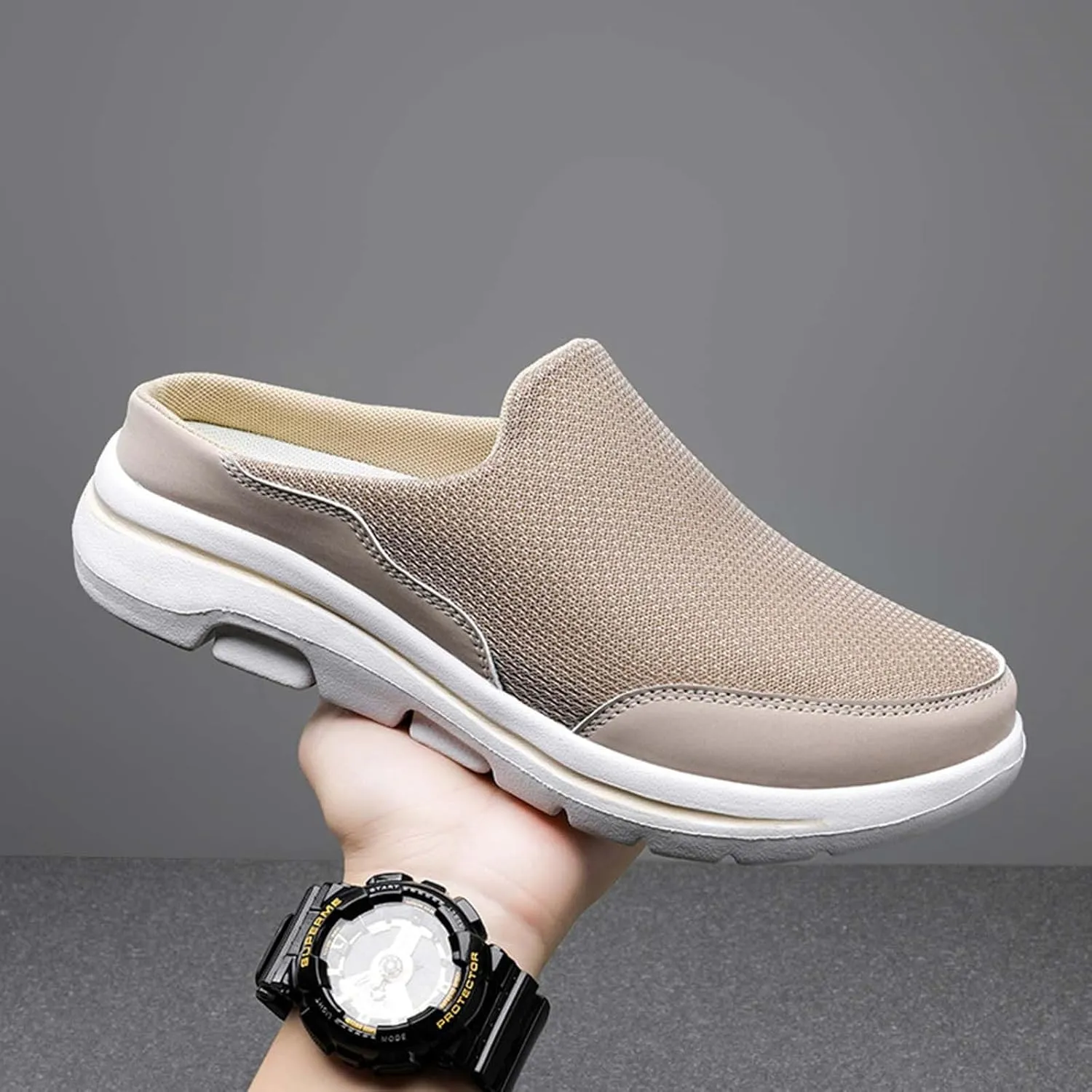 Mens Loafers & Slip-Ons Comfortable Breathable Flat Soled Slip On Mesh Heelless Casual Shoes for Men and Women