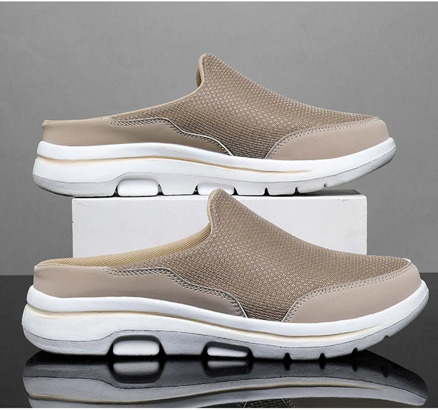 Mens Loafers & Slip-Ons Comfortable Breathable Flat Soled Slip On Mesh Heelless Casual Shoes for Men and Women