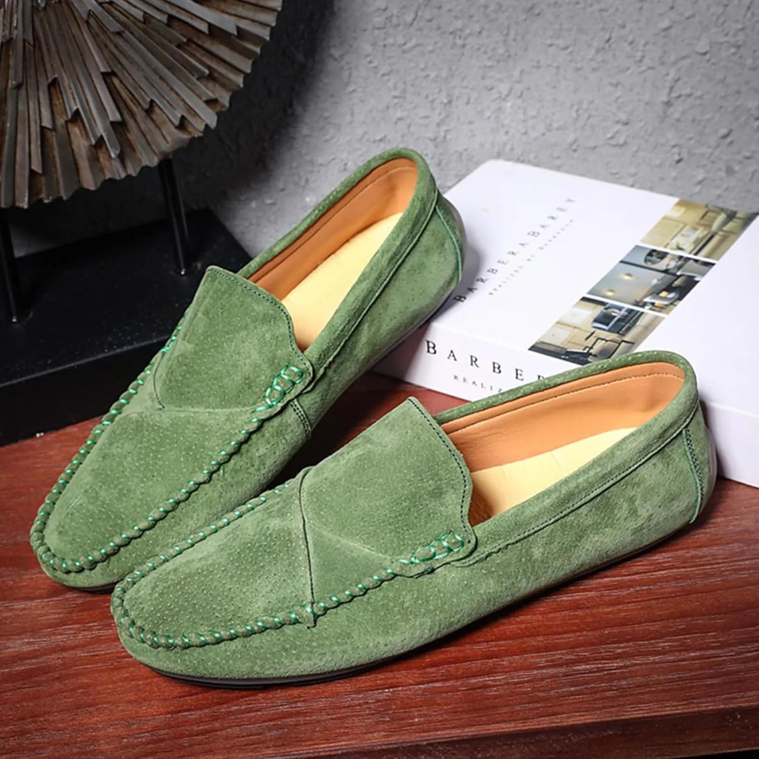 Men's Loafers Slip on Shoes Soft Sole Genuine Leather Driving Shoes Casual Penny Loafers for Men