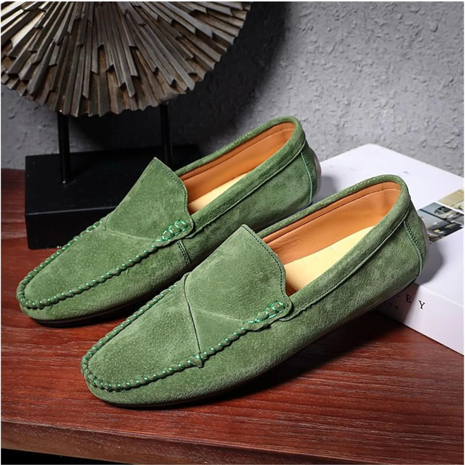Men's Loafers Slip on Shoes Soft Sole Genuine Leather Driving Shoes Casual Penny Loafers for Men