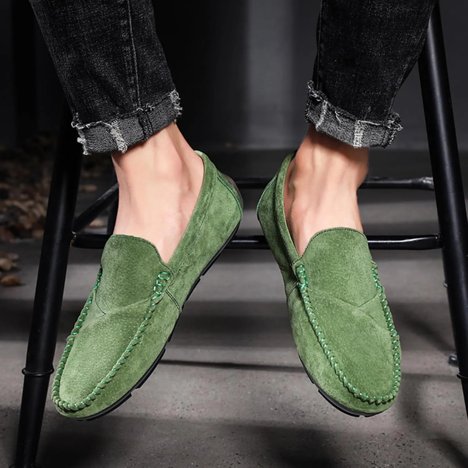 Men's Loafers Slip on Shoes Soft Sole Genuine Leather Driving Shoes Casual Penny Loafers for Men