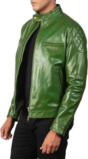 Men’s Motorcycle Leather Jacket Retro Lapel Slim Fit Layered Casual Coat