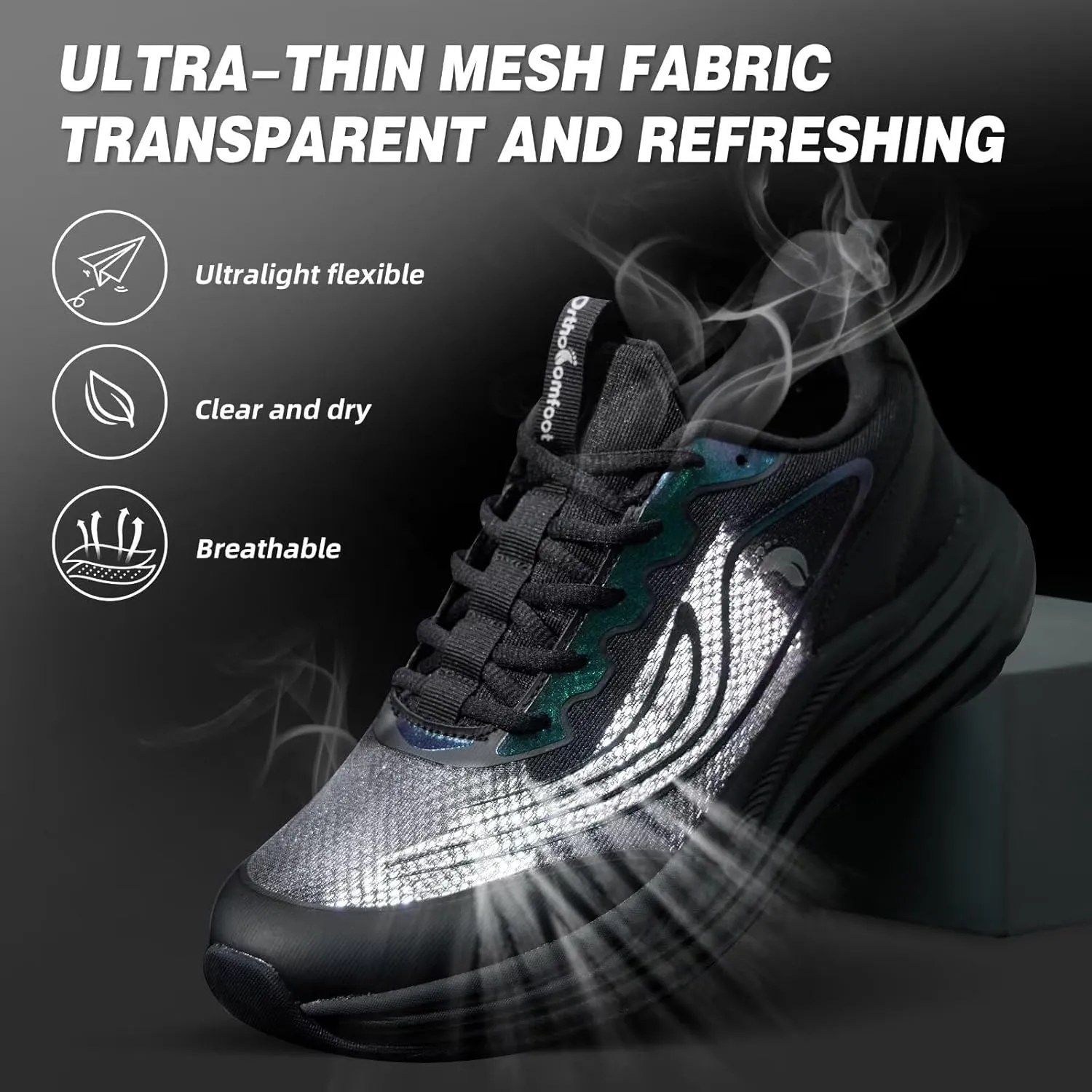 Men's Orthopedic Road Running Sneakers: Comfortable Casual Arch Supports Plantar Fasciitis Orthotic Sports Athletic Shoes, Flat Feet High Arch Tennis Work Walking Shoes for Foot Heel and Pain Relief