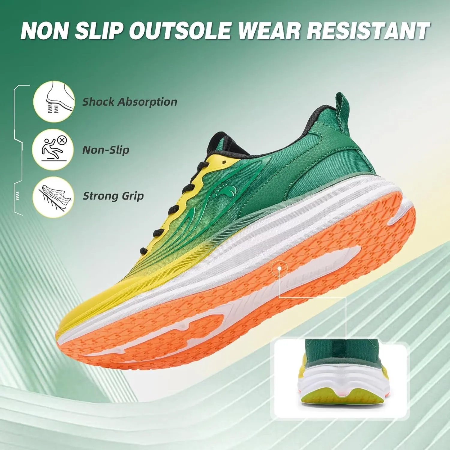Men's Orthopedic Road Running Sneakers: Comfortable Casual Arch Supports Plantar Fasciitis Orthotic Sports Athletic Shoes, Flat Feet High Arch Tennis Work Walking Shoes for Foot Heel and Pain Relief