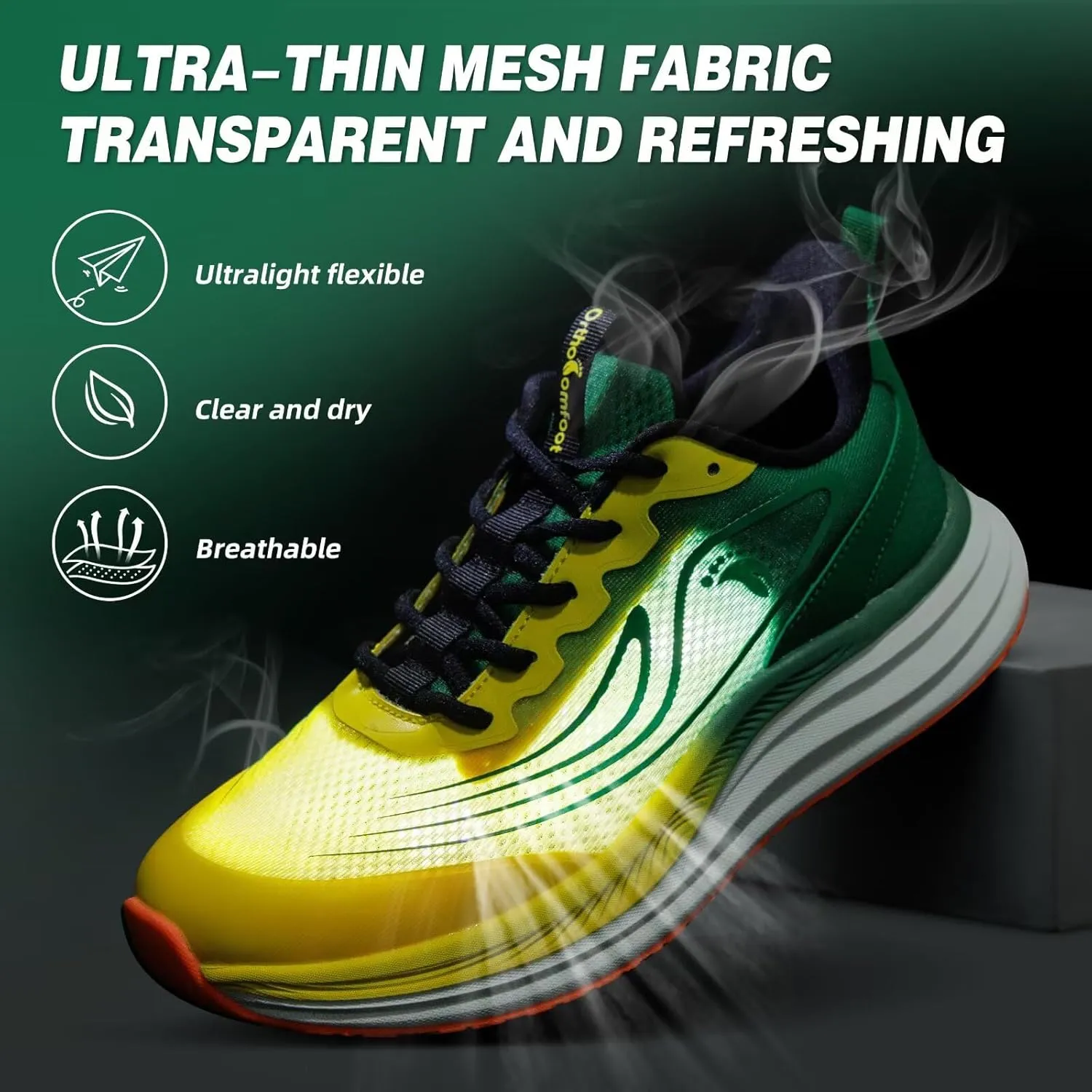 Men's Orthopedic Road Running Sneakers: Comfortable Casual Arch Supports Plantar Fasciitis Orthotic Sports Athletic Shoes, Flat Feet High Arch Tennis Work Walking Shoes for Foot Heel and Pain Relief