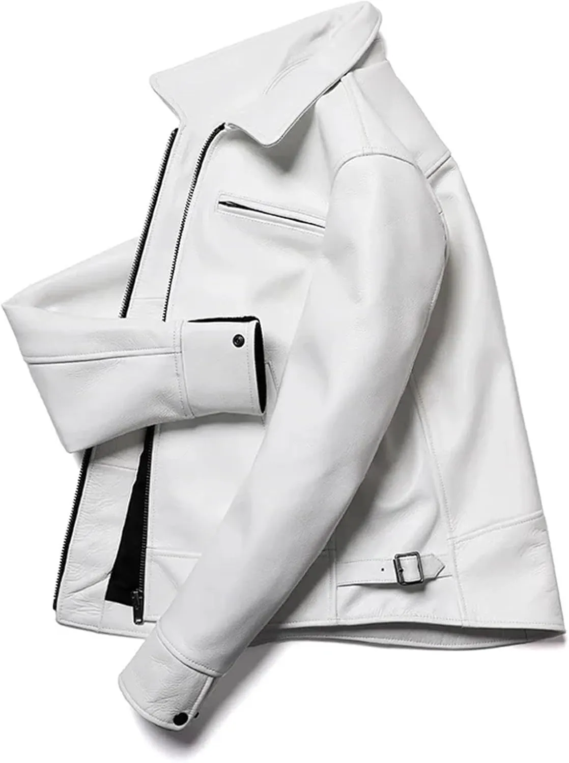 Men’s Sheepskin Leather Jacket Spring Midweight Layered Business Coat