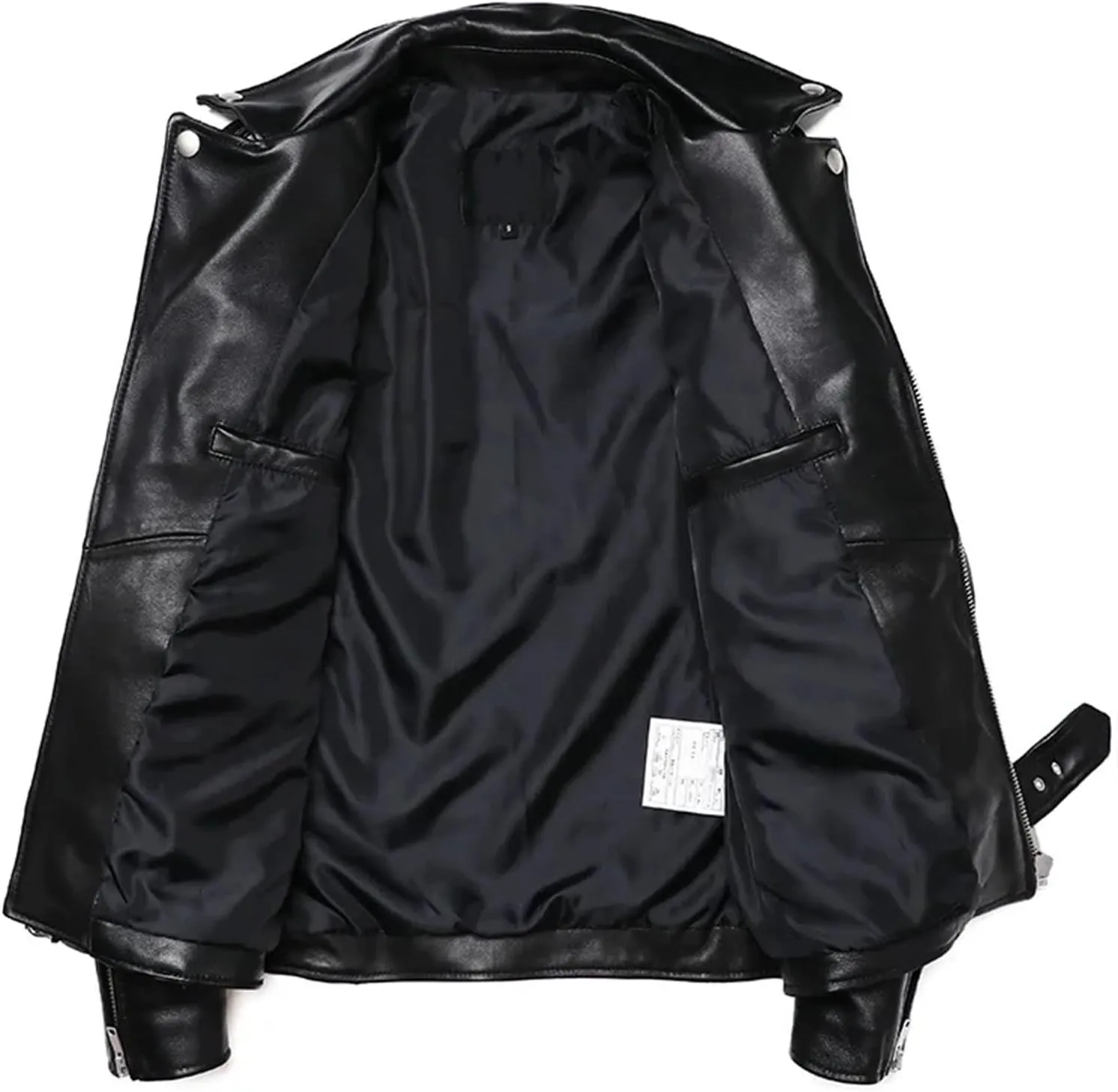 Men’s Slim Fit Motorcycle Leather Jacket Cool Weather Layered Riding Coat