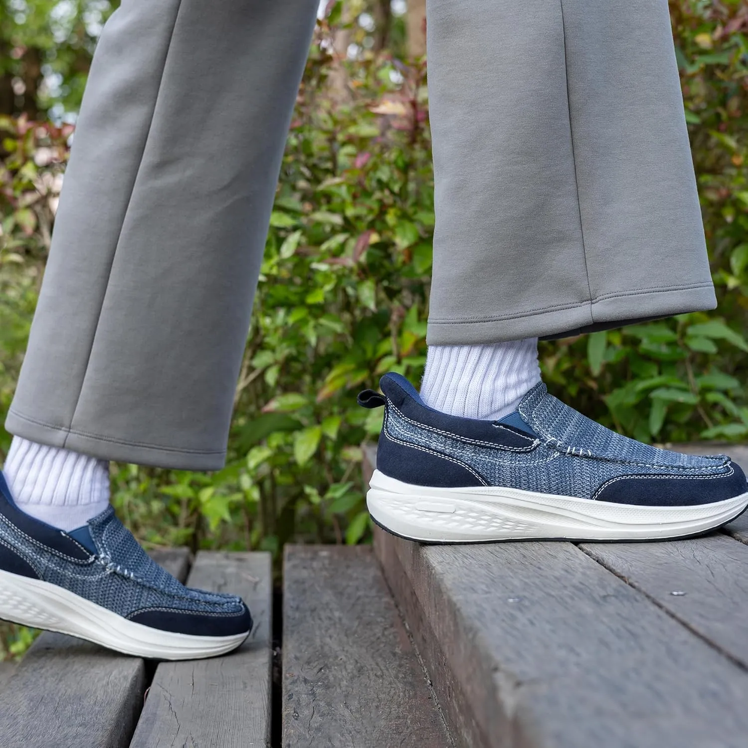 Men's Slip On Loafers | Causal Walking Shoes with Arch Support | Comfortable Lightweight Loafers for Plantar Fasciitis US 7-13