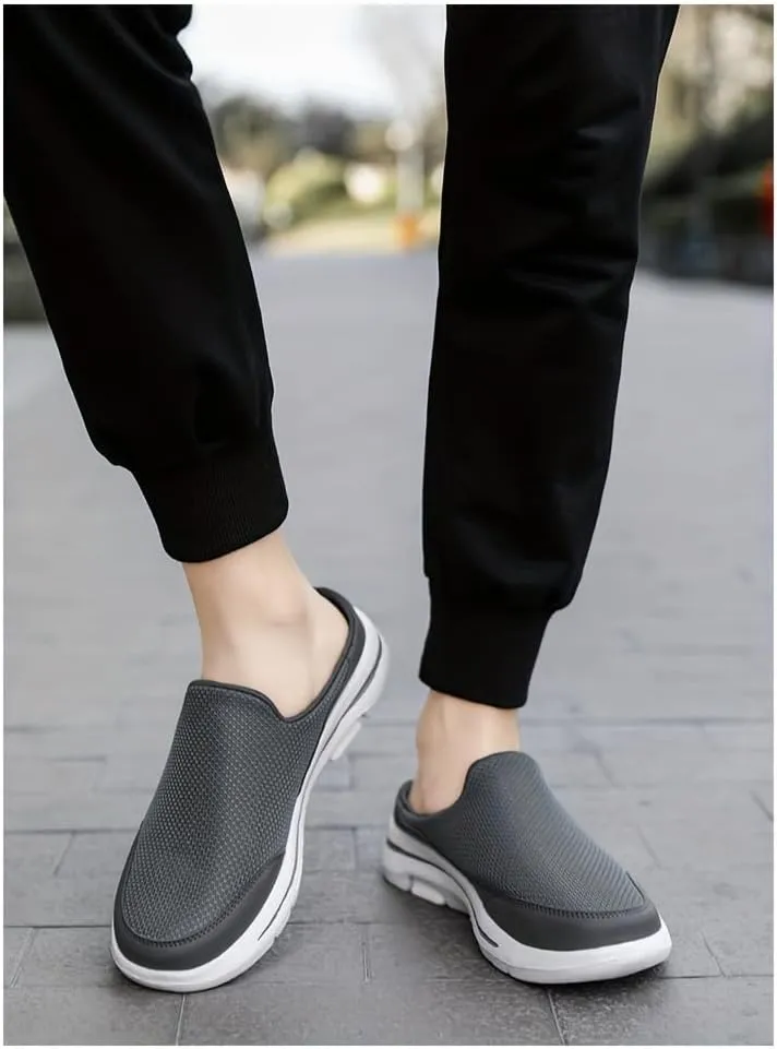 Men's Slip-on Mules Half Sneakers, Casual Walking Shoes Outdoor, Backless Sneakers, Open Back Shoes