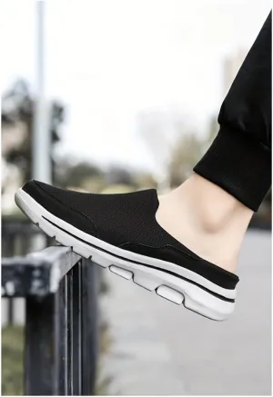 Men's Slip-on Mules Half Sneakers, Casual Walking Shoes Outdoor, Backless Sneakers, Open Back Shoes