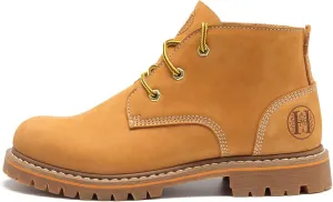 Men's Soft Toe Nubuck Leather PU Sole,Wheat Work Boots-82103