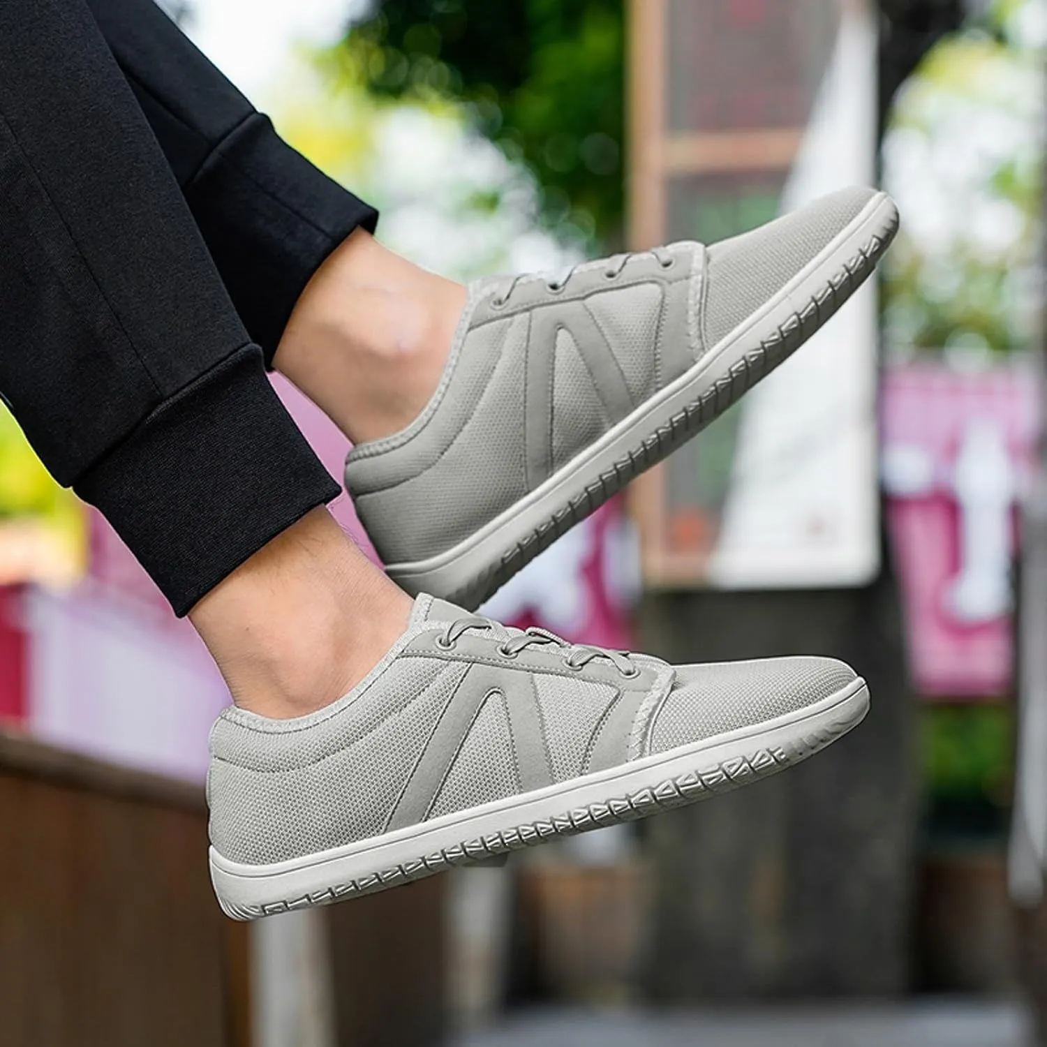 Men's Stylish Lightweight Sneakers Comfortable Breathable Lightweight Tennis Shoe Soft Flat Soled Elderly Shoes