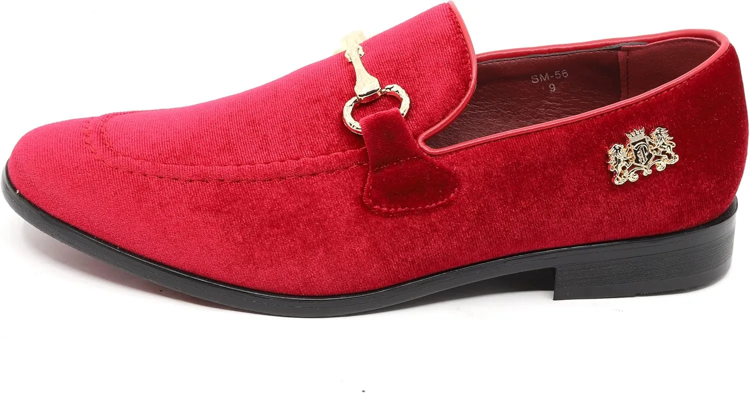 Men's Velvet Designer Classic Dress Tuxedo Smoking Slipper Loafers Slip On Shoes SM-56
