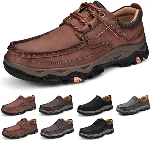 Men's Waterproof Hiking Shoes, Men Slip On Non Slip Work Loafers, Outdoor Lightweight Breathable Sneakers, for Travel, Camping, Running