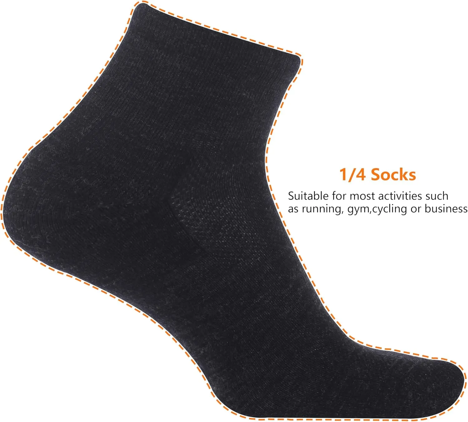 Merino Wool Ankle Socks, Men's Women's 90% Wool Athletic Thin Running Moisture Wicking Socks, 3 Pairs
