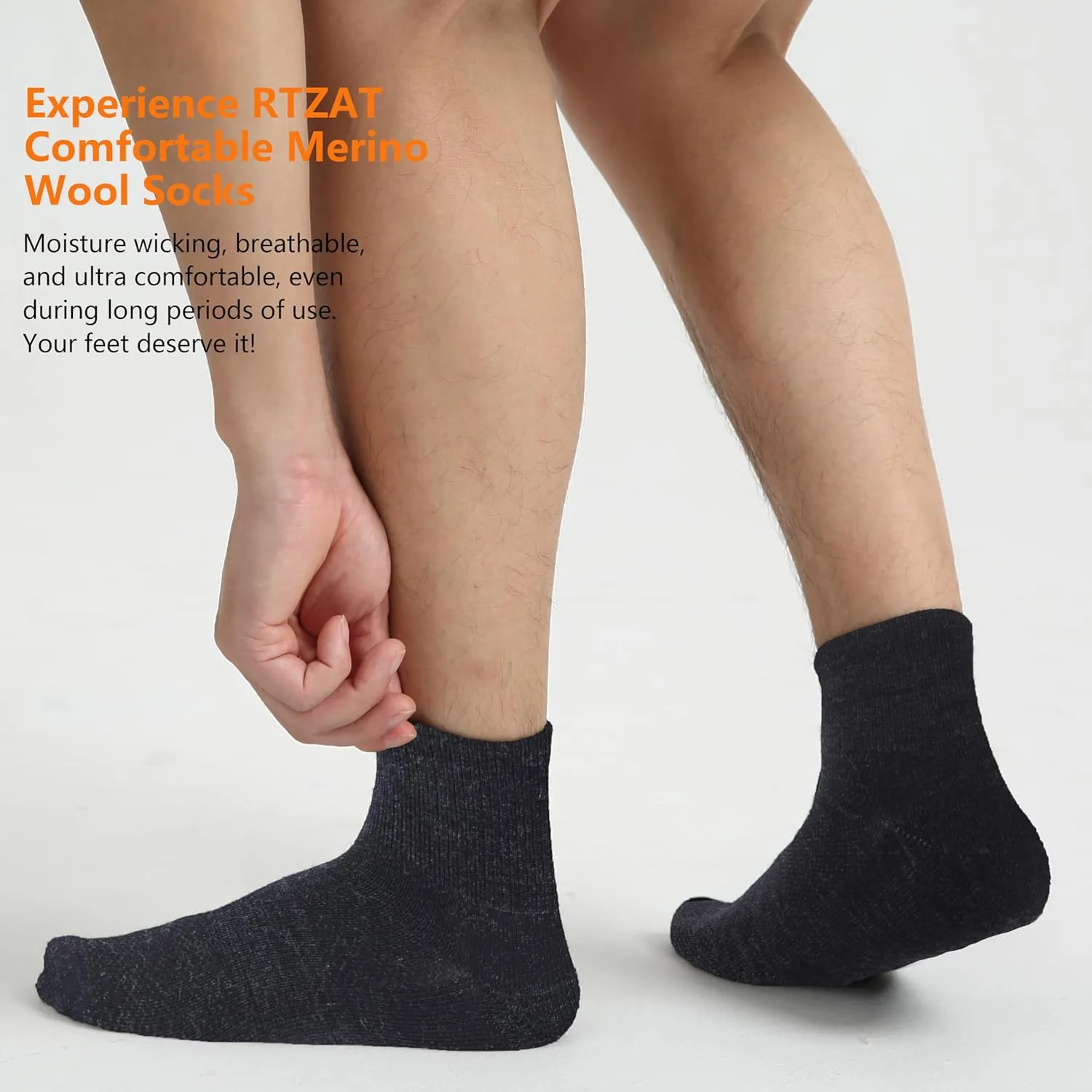 Merino Wool Ankle Socks, Men's Women's 90% Wool Athletic Thin Running Moisture Wicking Socks, 3 Pairs
