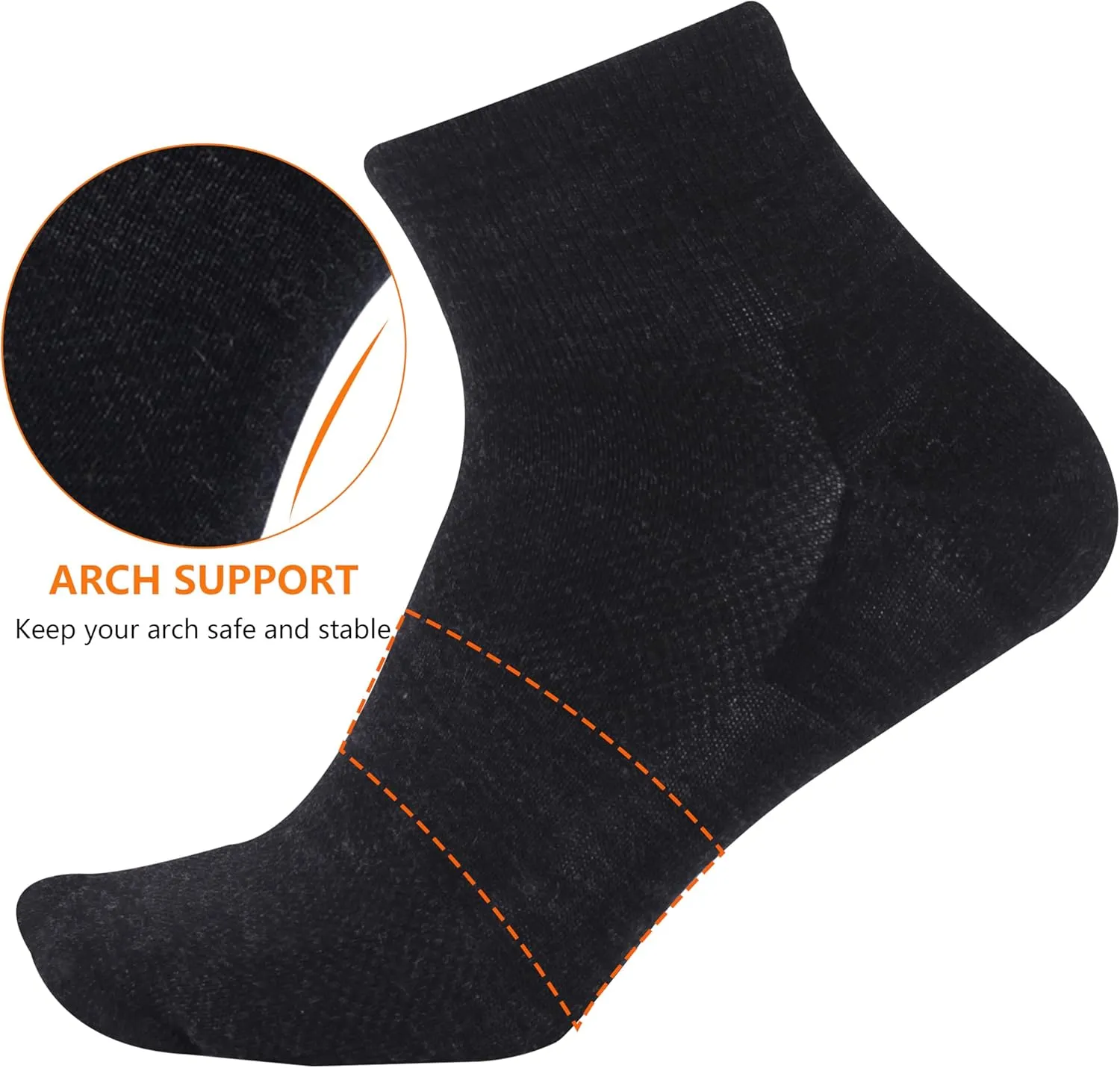 Merino Wool Ankle Socks, Men's Women's 90% Wool Athletic Thin Running Moisture Wicking Socks, 3 Pairs