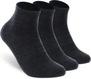 Merino Wool Ankle Socks, Men's Women's 90% Wool Athletic Thin Running Moisture Wicking Socks, 3 Pairs