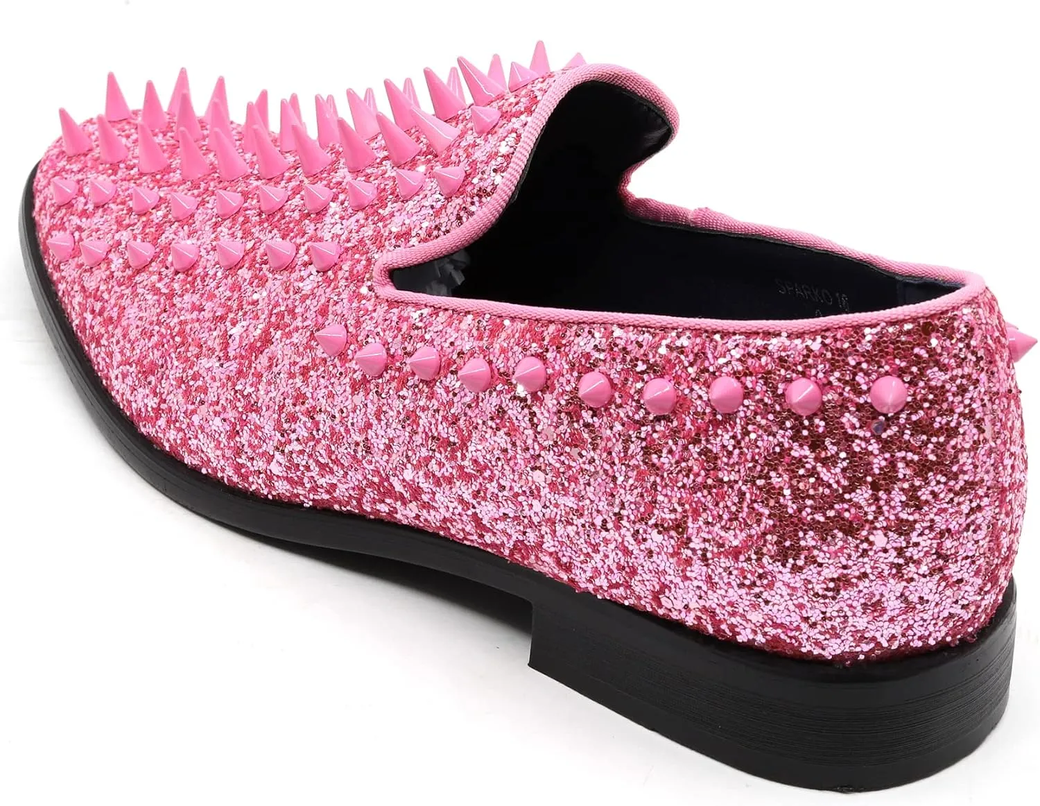 Metrocharm Men's Fashion Sparkly Smoking Spike Sequin Dress Tuxedo Loafers Slip On Shoes SM-16