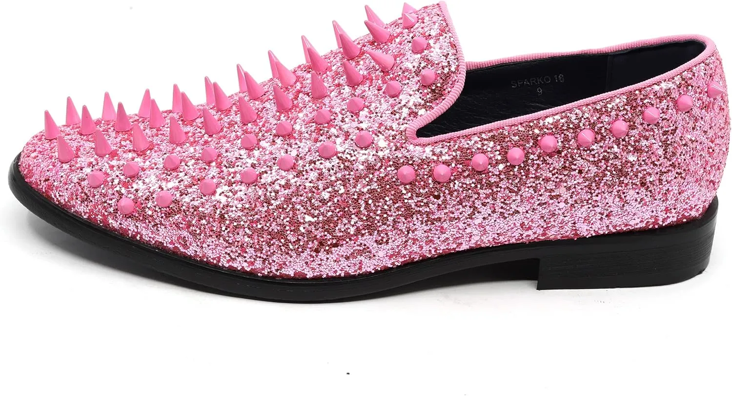 Metrocharm Men's Fashion Sparkly Smoking Spike Sequin Dress Tuxedo Loafers Slip On Shoes SM-16