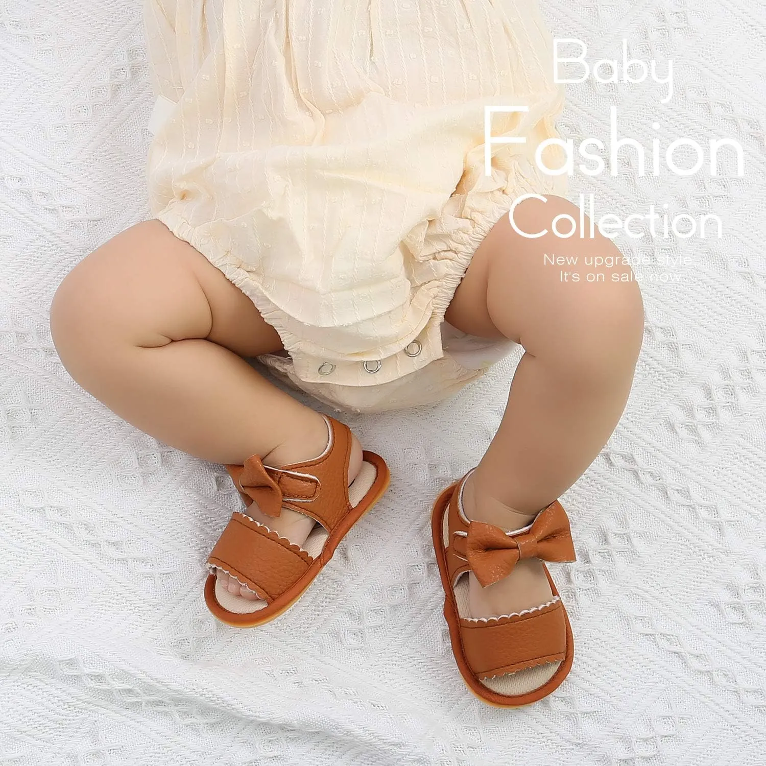 Miamooi Infant Baby Girls Boys Sandals Summer Bowknot Crib Shoes Toddler Pu Leather Flower Soft Rubber Sole Dress Flats First Walker Shoes