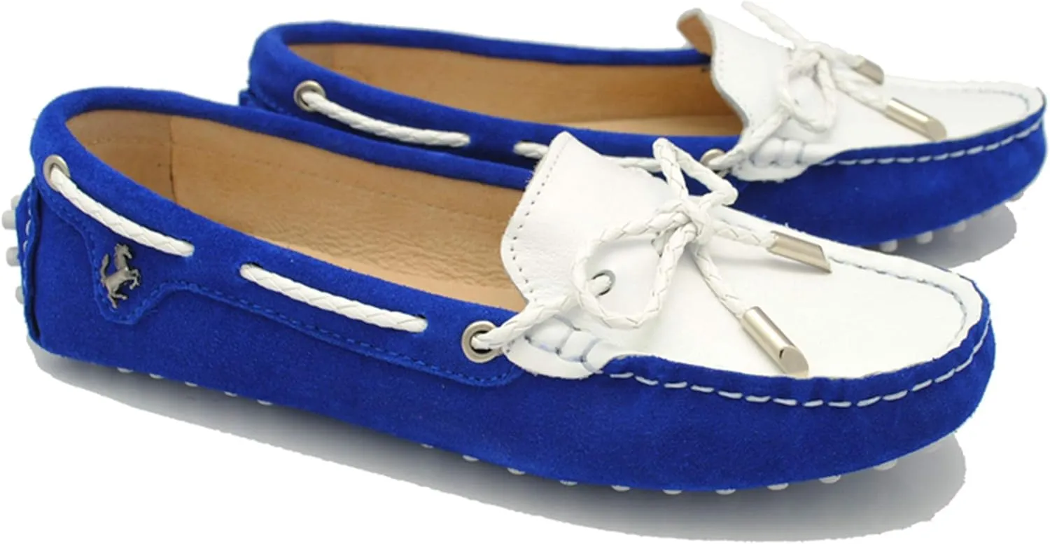 Minishion Womens Boat Shoes Two-Tone Casual Loafers YB9606