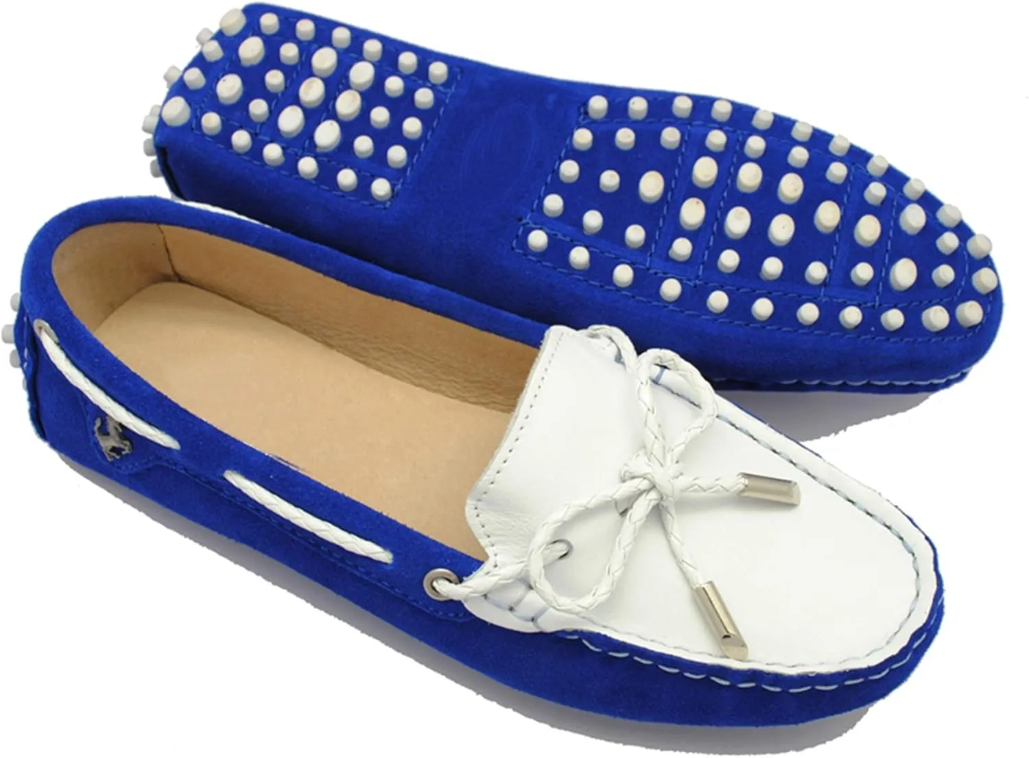 Minishion Womens Boat Shoes Two-Tone Casual Loafers YB9606