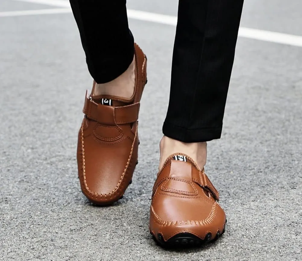 mitvr Men’s Casual Leather Loafers Shoes Penny Loafers Moccasin Flats Boat Shoes