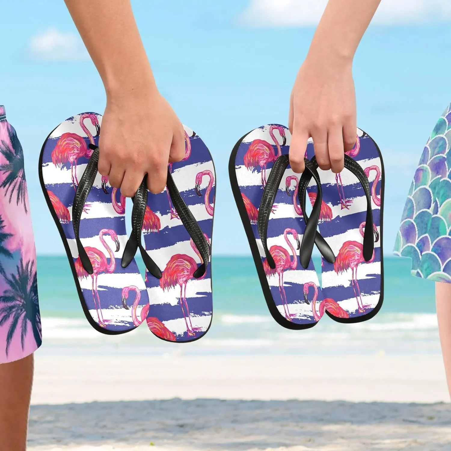 MNSRUU EVA Rubber Flip Flops for Men & Women,Unisex Sandals Soft Cushion Footbed Comfort flip-flops