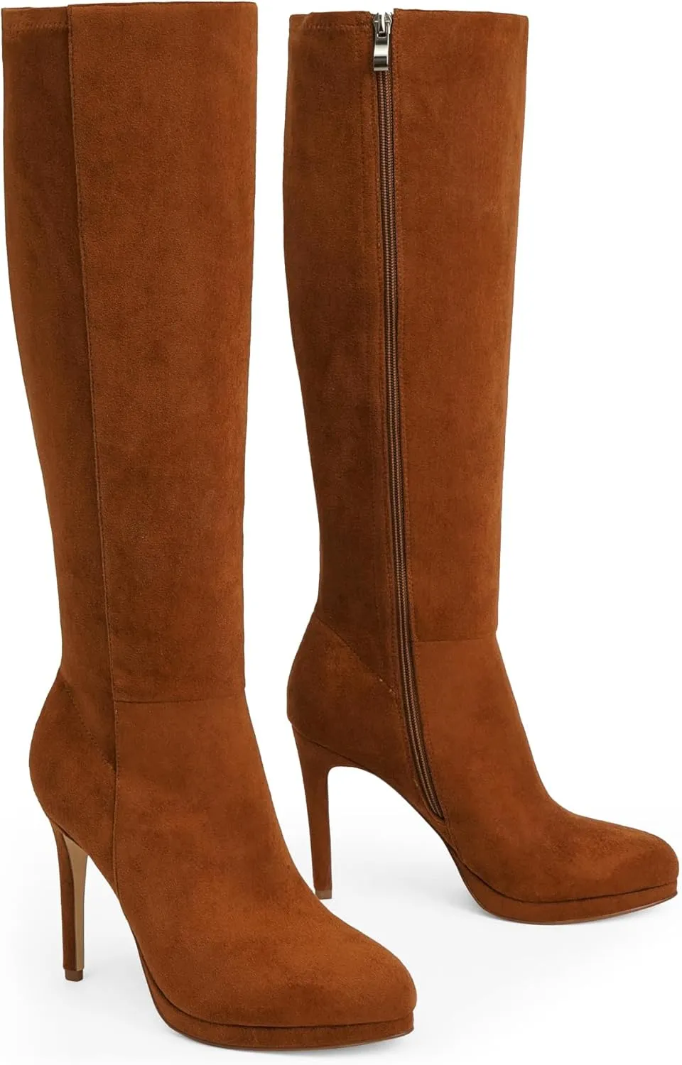 Modatope Knee High Boots Women Platform Boots Pointed Toe Tall Boots 4 In Stiletto High Heel Long Boots Side Zipper Dress Knee High Boots
