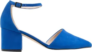 MOOMMO Women Chunky Heel Pumps Ankle Strap D’Orsay Pointed Toe 2 Inch Low Block Heel Sandals Closed Toe Slim Strap Classic Dress Shoes for Work Office Ladies Party Wedding 4-11 M US
